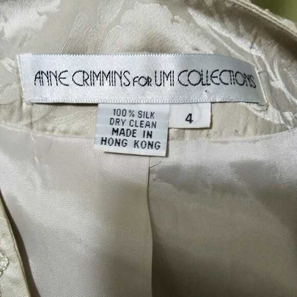 Anne Crimmins for UMI Collections Vintage 100% Silk Skirt Suit Size 4 - Picture 5 of 7